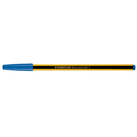 Penna a sfera Staedtler Noris Stick 434 punta F blu - conf. 20 pz - 434 03 F -15